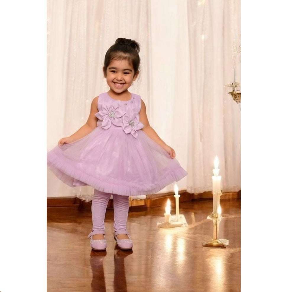 Girl Frock With Trouser & Big Flowers