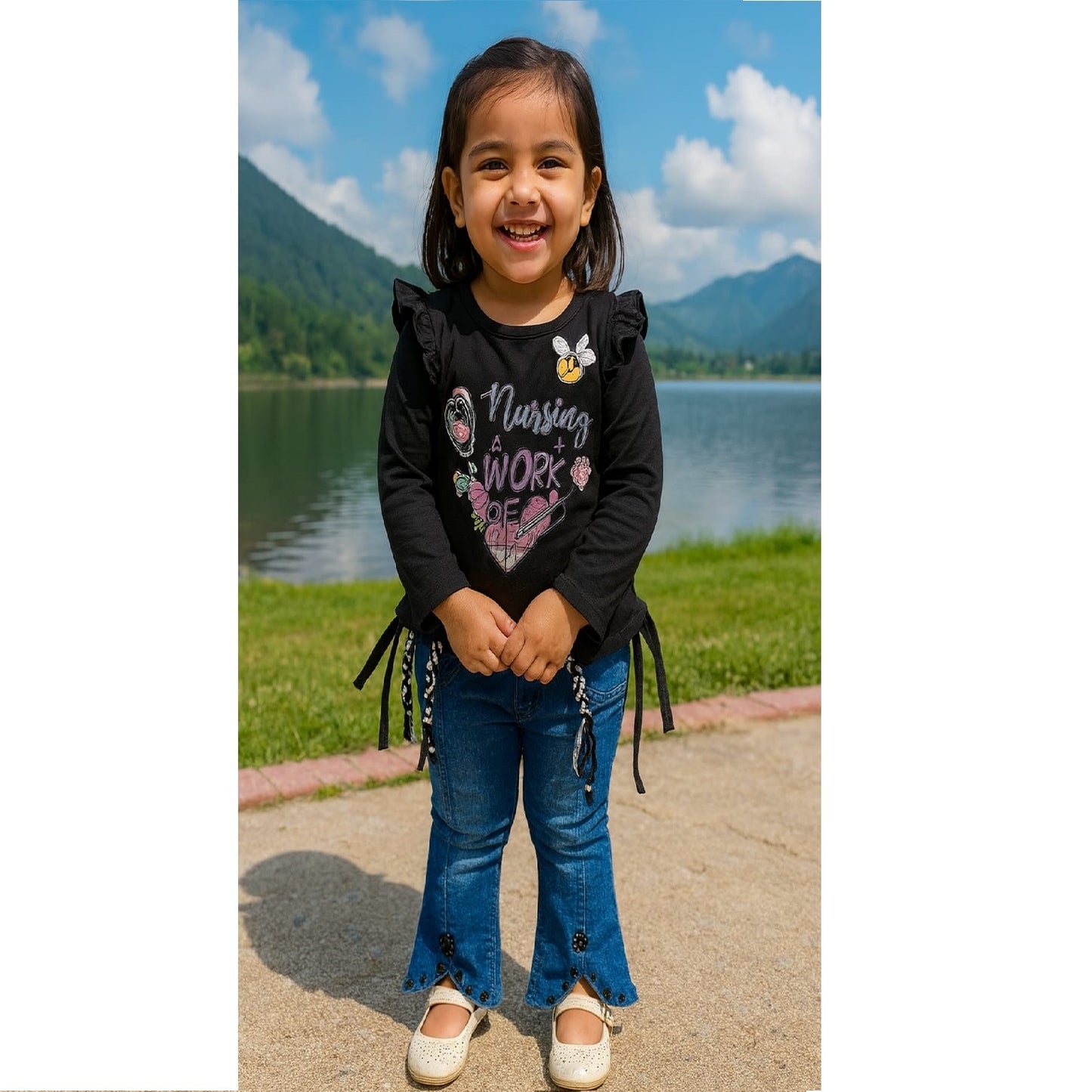 Kids girl suit with Jeans Pent